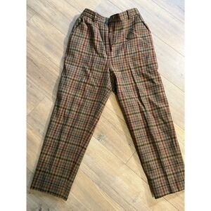 JH Collectibles 100% Wool Lined Trousers Brown Plaid Vintage Women's Size 8